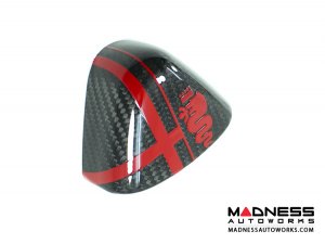 Alfa Romeo 4C Carbon Fiber Upper Safety Belt Ring Cover - w/ Red Alfa Logo